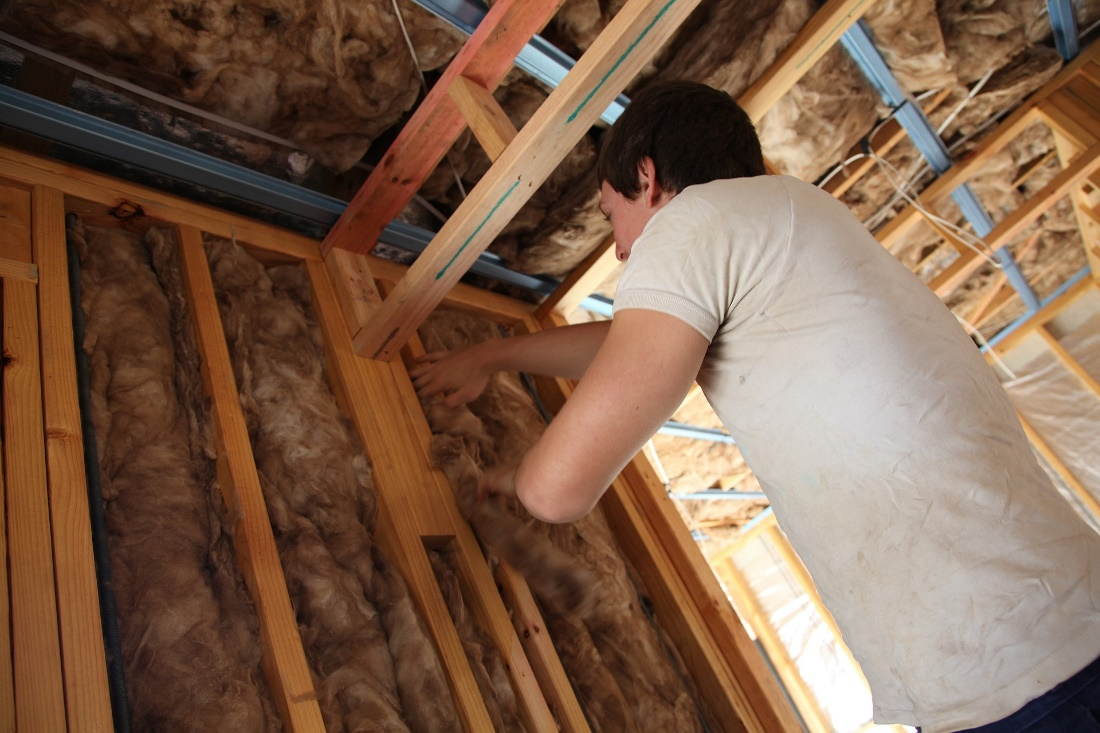 A person touching the insulation